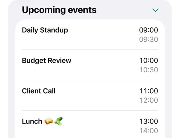 Alarms based on calendar events