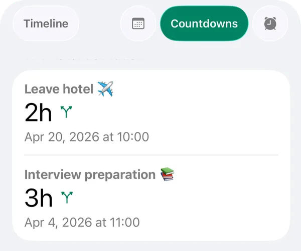 Countdowns with a Delayed Start