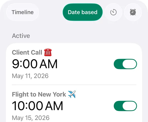 Set an Alarm for Any Date