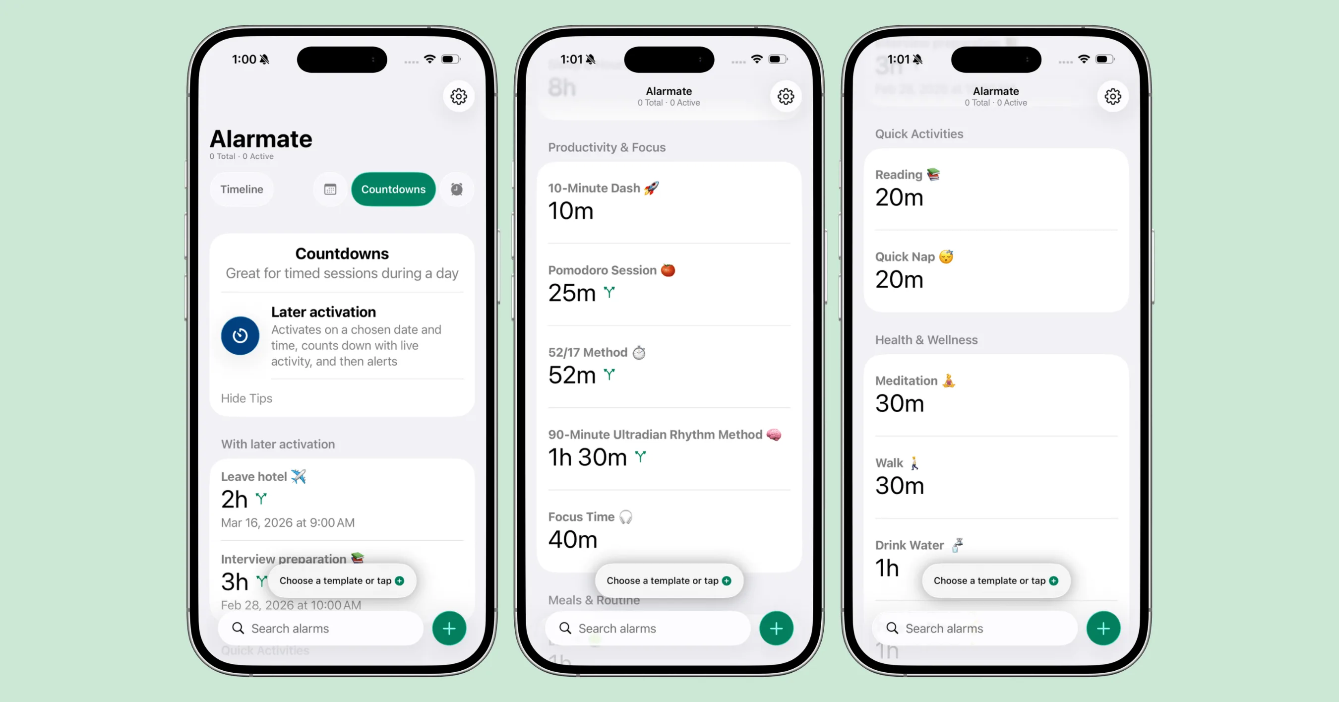 Alarmate Countdown Alarm Templates