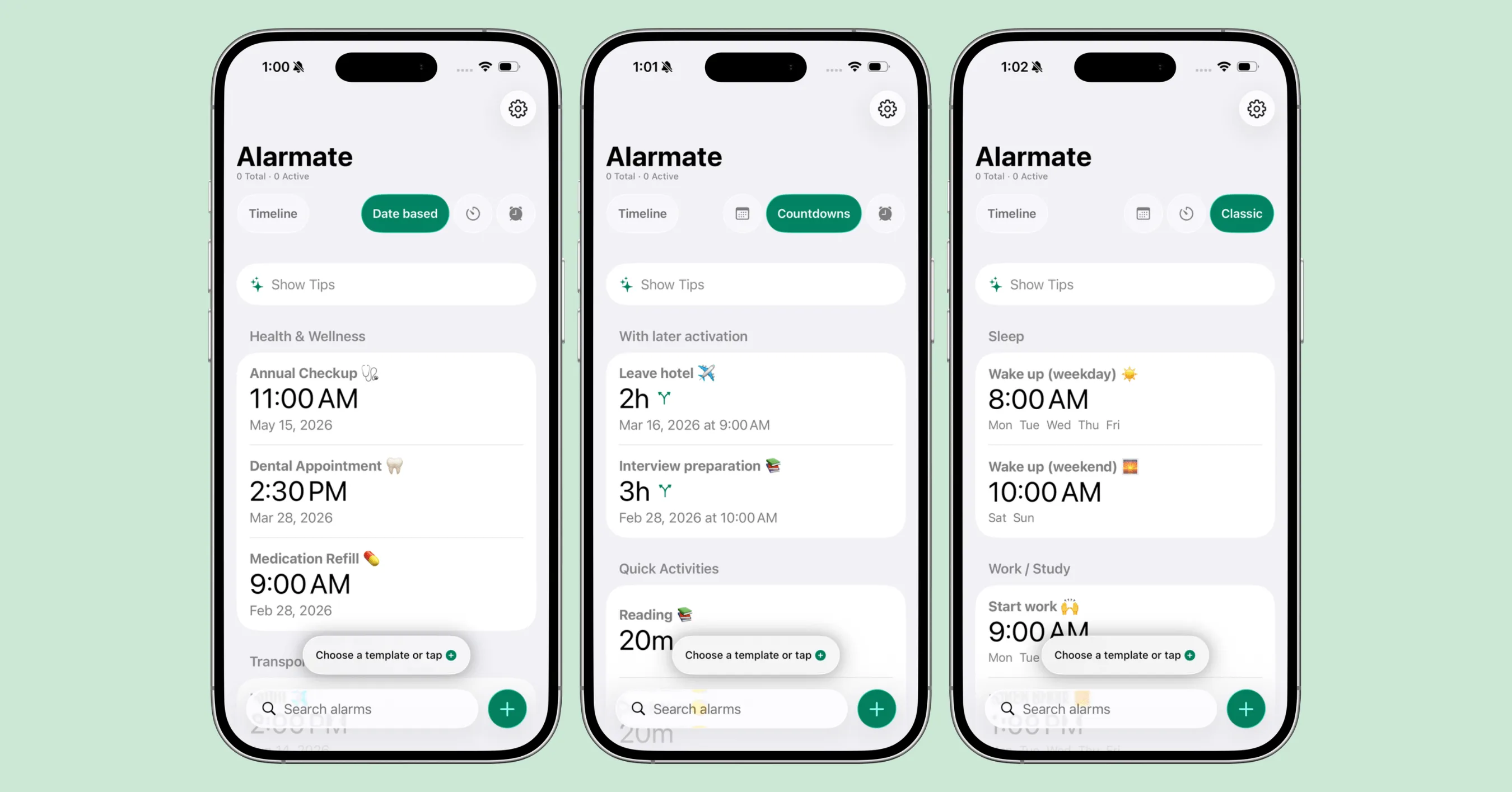Alarmate Alarm Templates