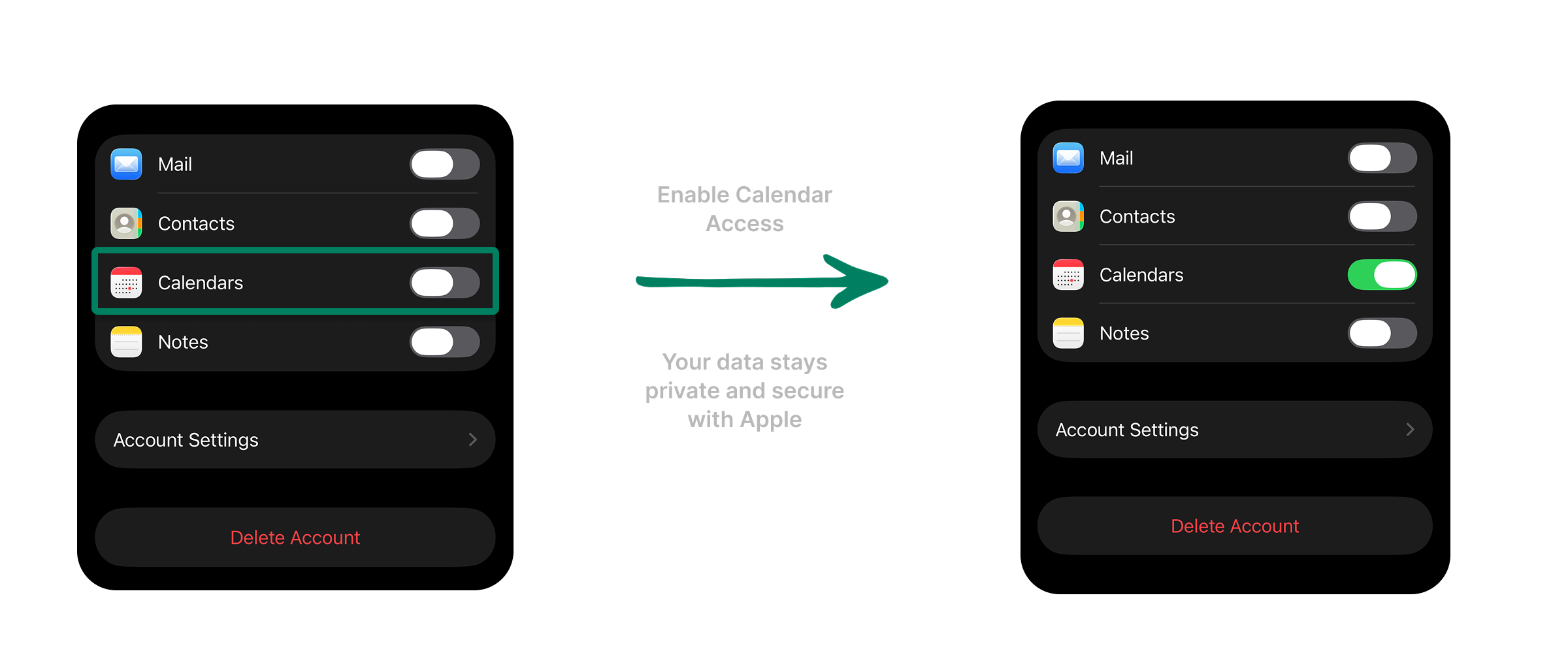 Enabling Apple Calendar Access on iOS
