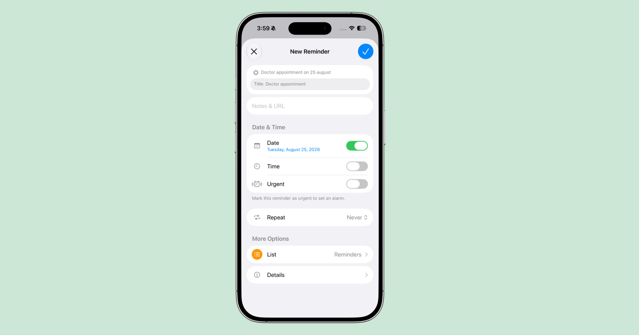 Natural-language reminder creation in iOS 27
