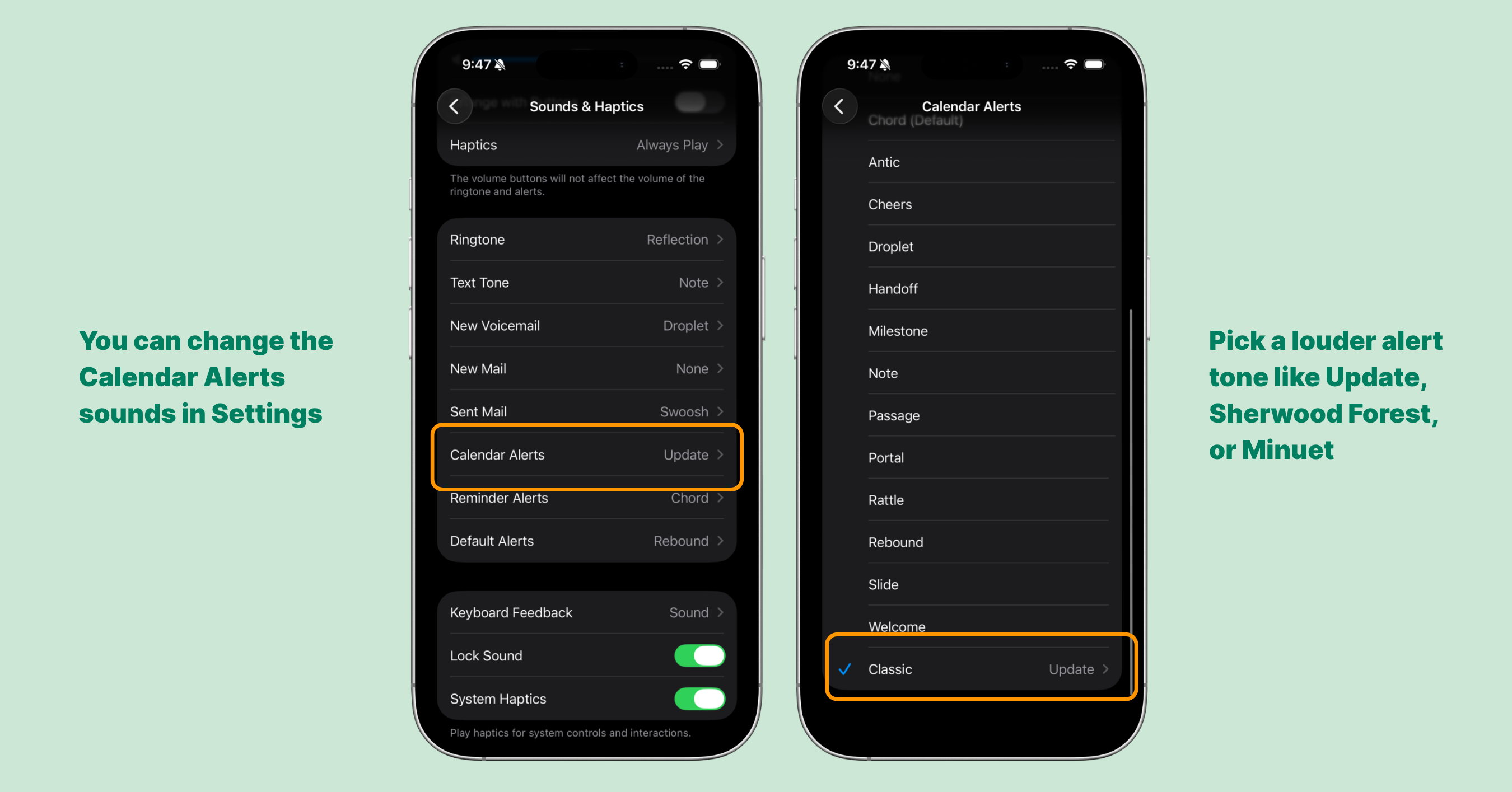 Change the Alert Tone to Something Louder